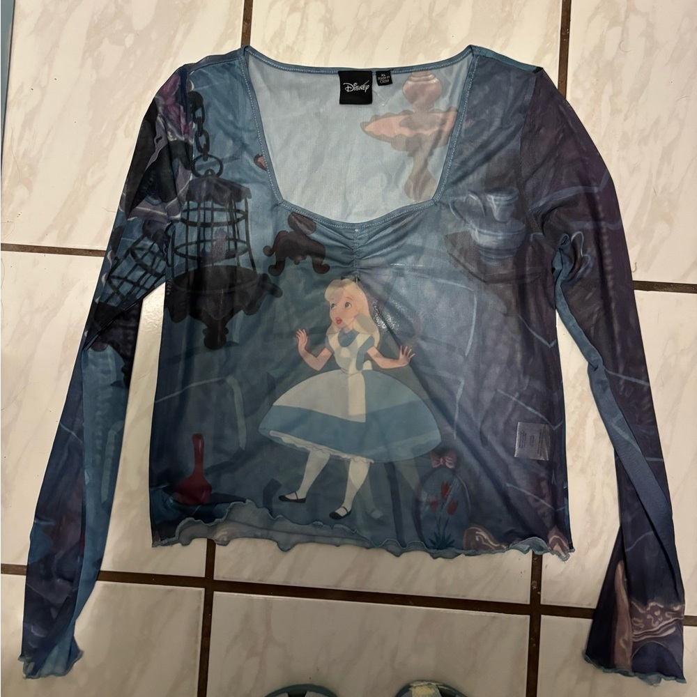Alice and wonderland mesh top